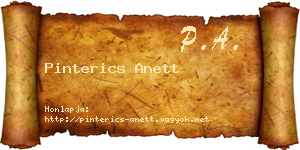 Pinterics Anett névjegykártya